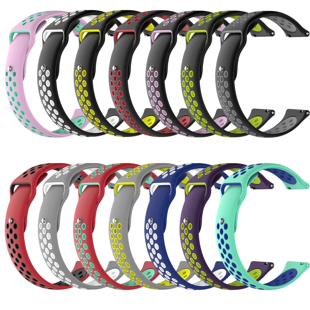 1pcs Bicolourable Silica Strap for Huami Amazfit Smart Band Fitness Tracker Accessories Belt for Huami Xiaomi Wristband Strap
