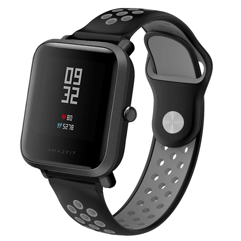1pcs Bicolourable Silica Strap for Huami Amazfit Smart Band Fitness Tracker Accessories Belt for Huami Xiaomi Wristband Strap
