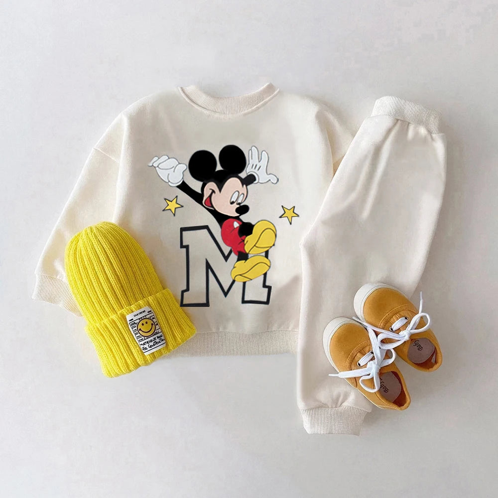 Disney Toddler Baby Boys Girl Fall Clothes Sets Baby Girl Clothing Set Kids Sports Sweatshirt Pants 2Pcs Baby Suits Outfits