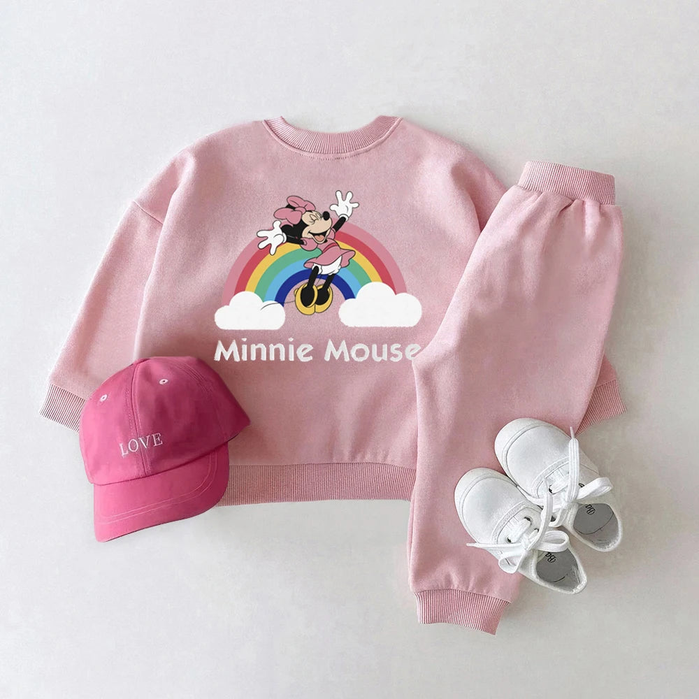 Disney Toddler Baby Boys Girl Fall Clothes Sets Baby Girl Clothing Set Kids Sports Sweatshirt Pants 2Pcs Baby Suits Outfits