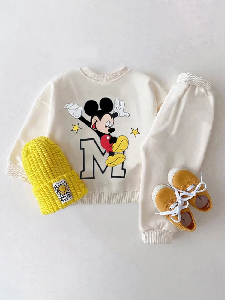 Disney Toddler Baby Boys Girl Fall Clothes Sets Baby Girl Clothing Set Kids Sports Sweatshirt Pants 2Pcs Baby Suits Outfits
