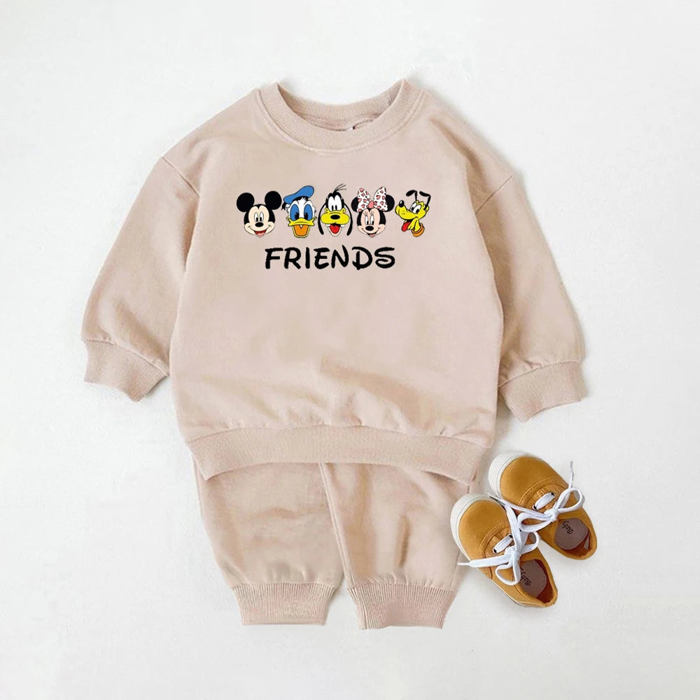 Disney Toddler Baby Boys Girl Fall Clothes Sets Baby Girl Clothing Set Kids Sports Sweatshirt Pants 2Pcs Baby Suits Outfits