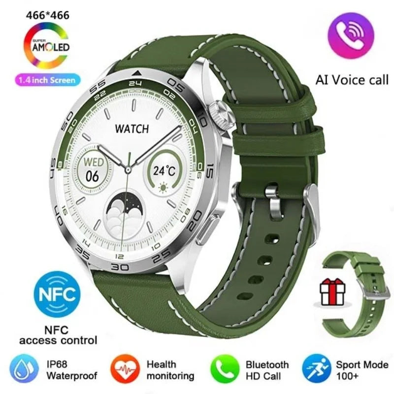 2024 New For Huawei Xiaomi Men GT4 Pro Smartwatch Bluetooth Call GPS Track Compass AMOLED 466*466 HD screen Men Smartwatch