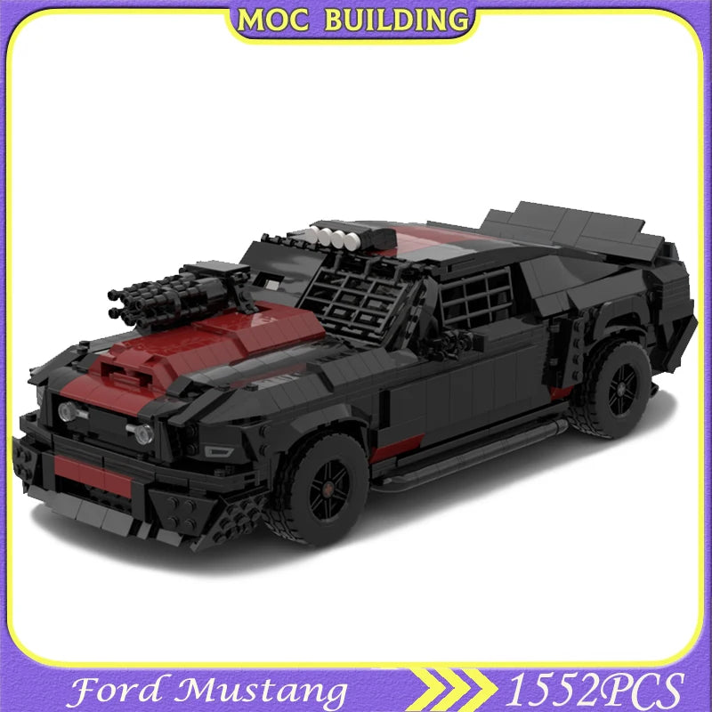 Technical Super Speed Car FordMustan 2008 Death Race Building Blocks Famous Vehicle Assemble Creative Bricks Collect Toys Gifts