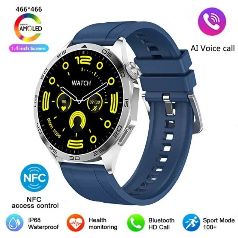 2024 New For Huawei Xiaomi Men GT4 Pro Smartwatch Bluetooth Call GPS Track Compass AMOLED 466*466 HD screen Men Smartwatch