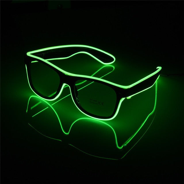 Voice control EL Wire LED Glasses Glowing Party Supplies Lighting Novelty Gift Bright Light Festival Party Glow Sunglasses