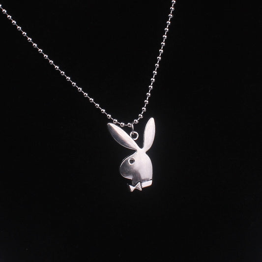 New Women Fashion Cute Long Ear Bunny Pendant Necklaces Charm Playboy Necklace Party Jewelry Collier Femme