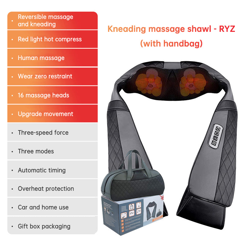 Kneading massage shawl massager SKG cervical spine massager household electric waist and back hot compress massager With bag