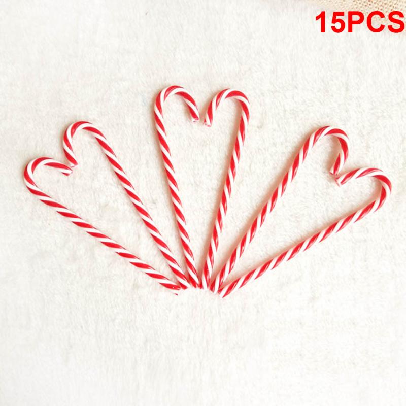 12Pcs Plastic Candy Cane Ornaments Christmas Tree Hanging Decorations For Festival Party Xmas