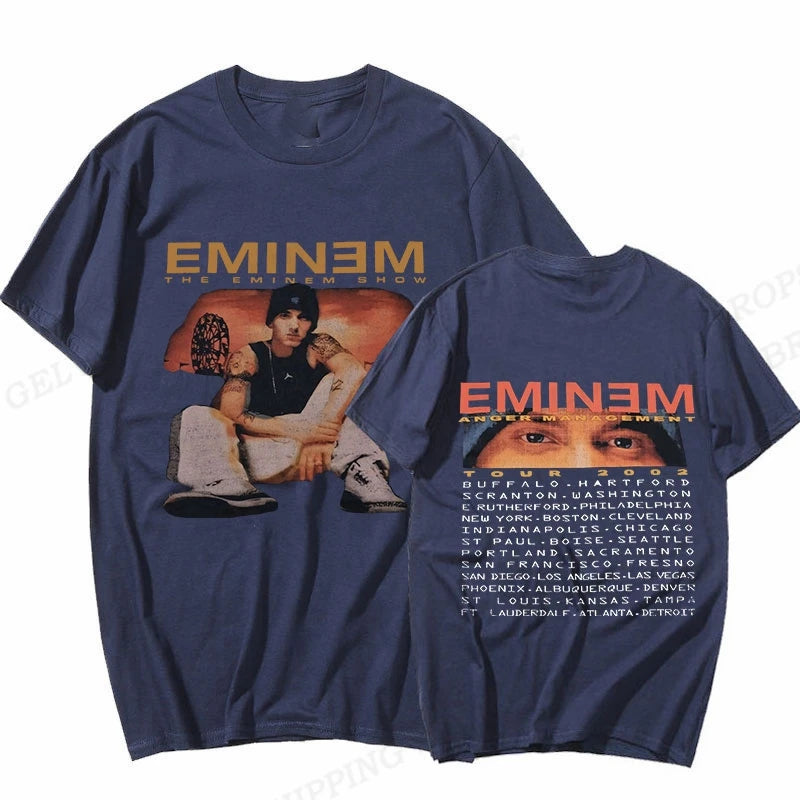 Men's T-shirt Eminem T Shirt Men Fashion T-shirts Cotton Tshirt Kids Hip Hop Tops Tees Women Tshirt Tops Rapper Camiseta Boy Tee