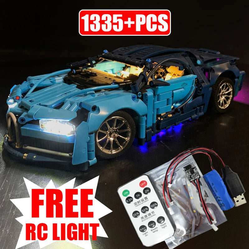 1:14 Technical Super Racing Car Building Blocks Compatible 42083 With Led Light Sports Technique Vehicle Bricks Toy For Kid Gift