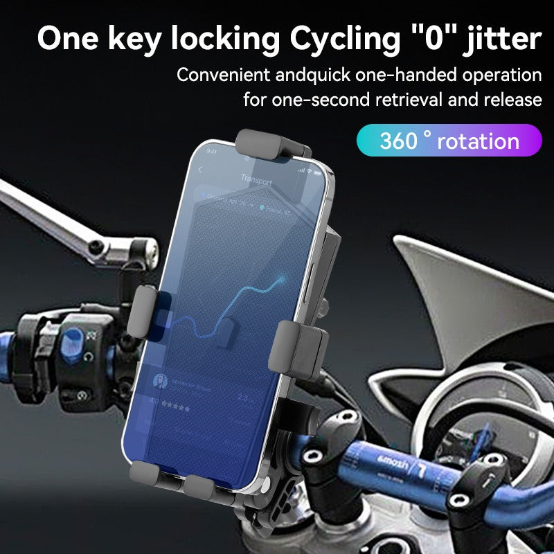 360 Degree Mobile Stand Anti-shock Shockproof Scooter E-Bike Bike Motorcycle Phone Holder