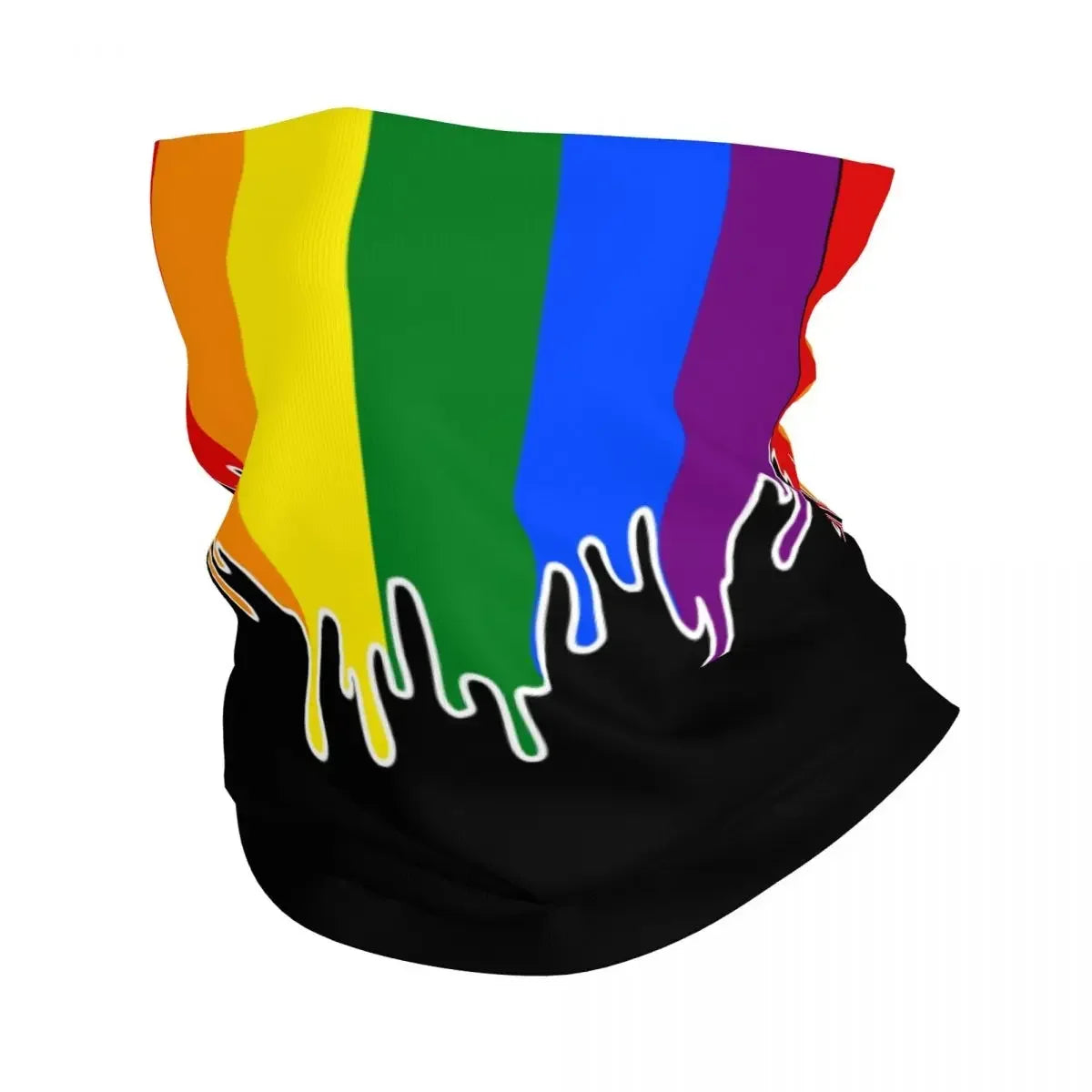 Distressed Gay Bear Pride Flag Stripe Bandana Winter Neck Warmer Windproof Wrap Face Scarf for Ski LGBT Lesbian Gaiter Headband