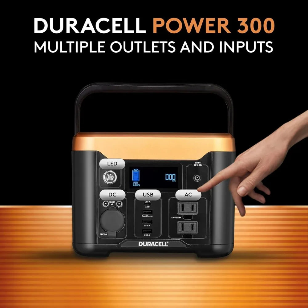 Duracell Portable Power Station 300W (292Wh/120V) Lithium Battery Backup Portable Solar Generator (Solar Panel Sold Separately)