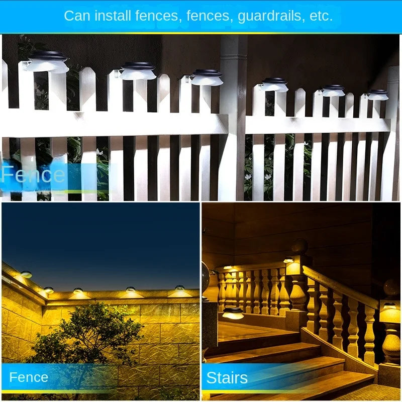 LED Solar Lights Waterproof Outdoor Garden Decorative Wall Lights Gutter Lights for Fence Garden Landscape Walkway