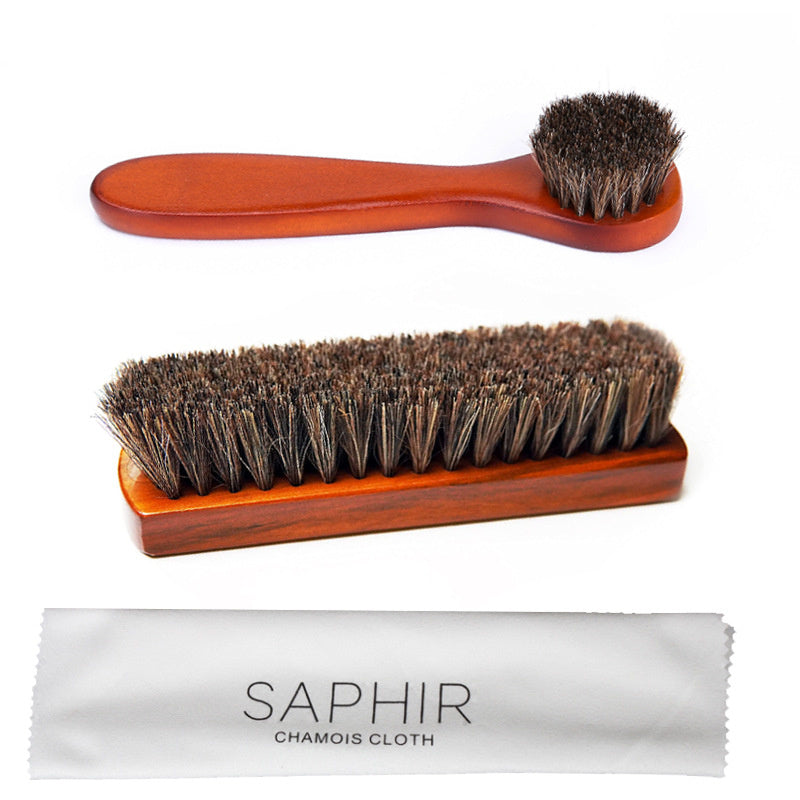 Wood Horsehair Shoe Brush Large Leather Shoe Brush Set Horsehair Shoe Brush Set