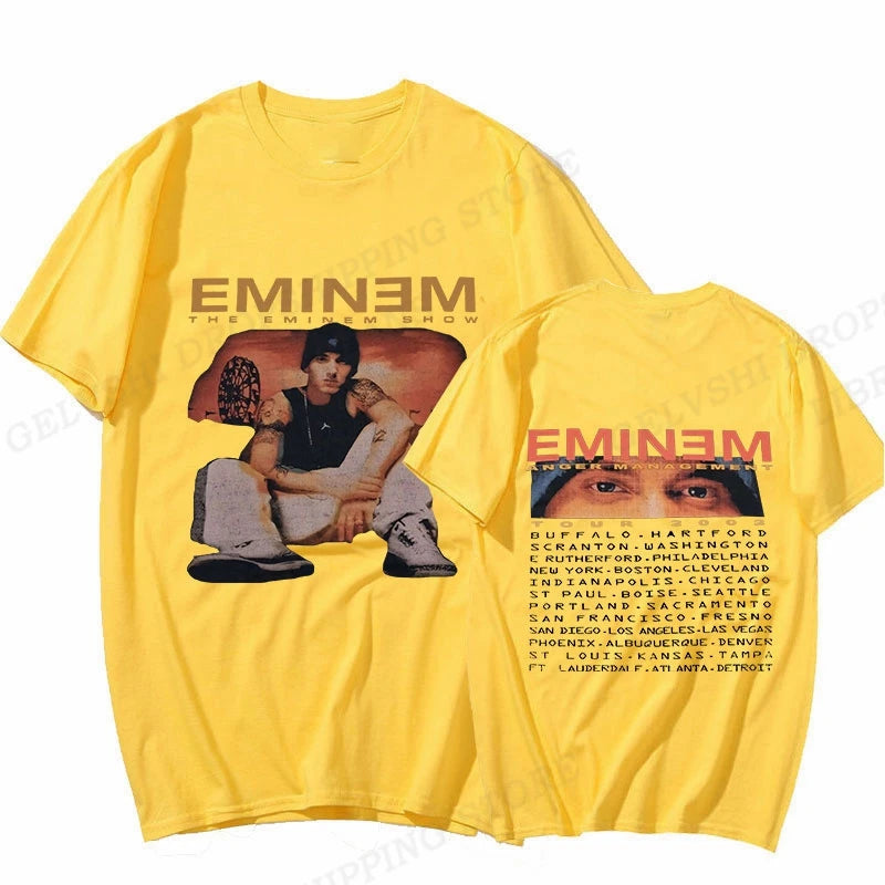 Men's T-shirt Eminem T Shirt Men Fashion T-shirts Cotton Tshirt Kids Hip Hop Tops Tees Women Tshirt Tops Rapper Camiseta Boy Tee