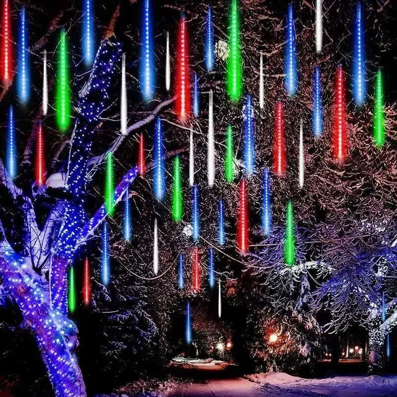 32/24/16/8 Tubes Meteor Shower Rain LED String Lights Christmas Tree Decorations Street Garland for Decor Noel New Year Navidad