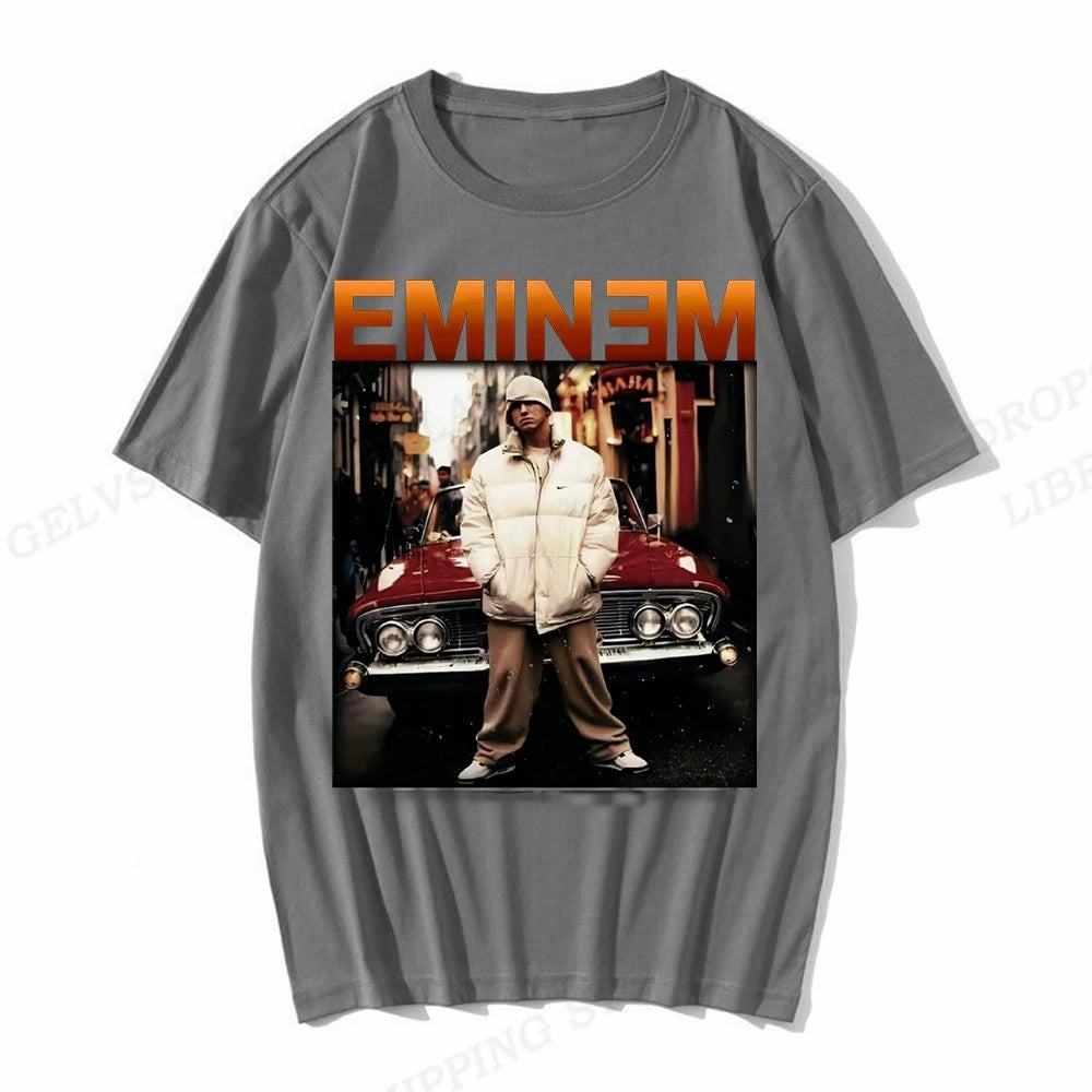 Men's T-shirt Eminem T Shirt Men Fashion T-shirts Cotton Tshirt Kids Hip Hop Tops Tees Women Tshirt Tops Rapper Camiseta Boy Tee