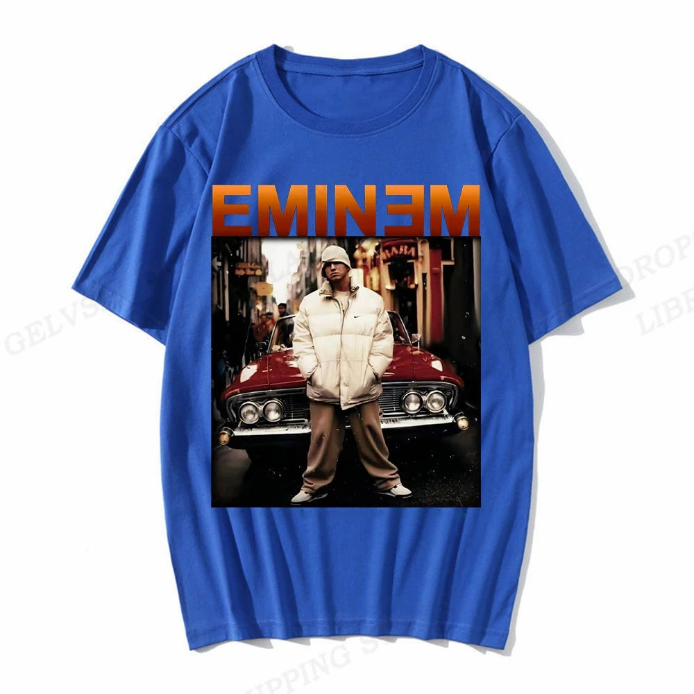 Men's T-shirt Eminem T Shirt Men Fashion T-shirts Cotton Tshirt Kids Hip Hop Tops Tees Women Tshirt Tops Rapper Camiseta Boy Tee