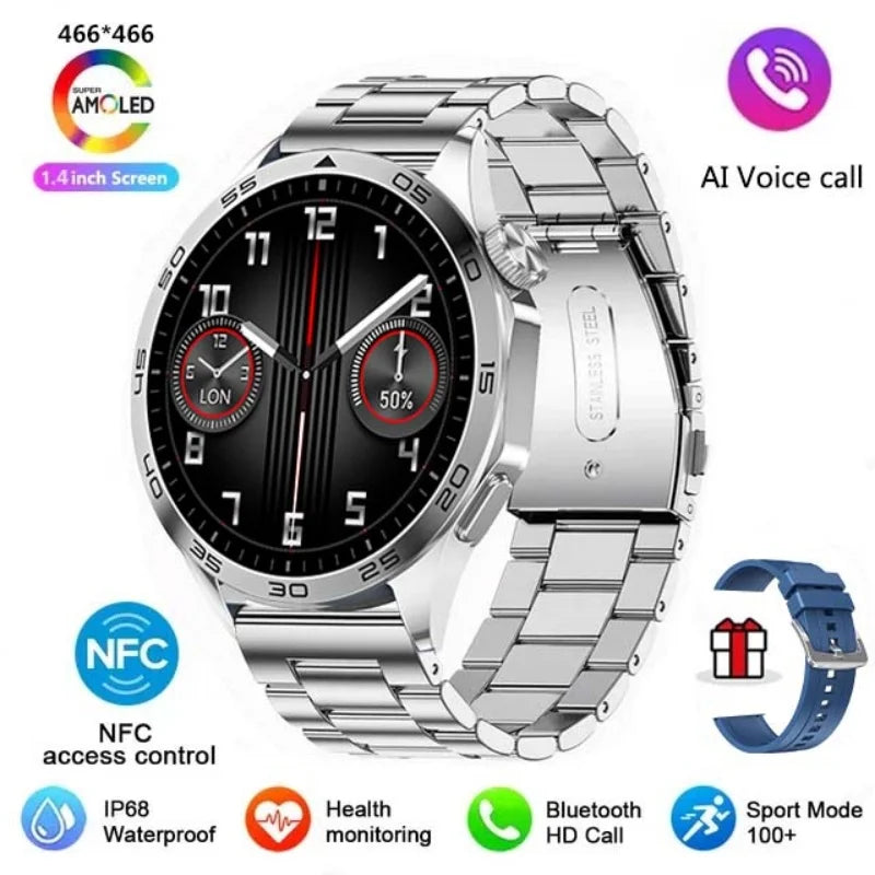 2024 New For Huawei Xiaomi Men GT4 Pro Smartwatch Bluetooth Call GPS Track Compass AMOLED 466*466 HD screen Men Smartwatch