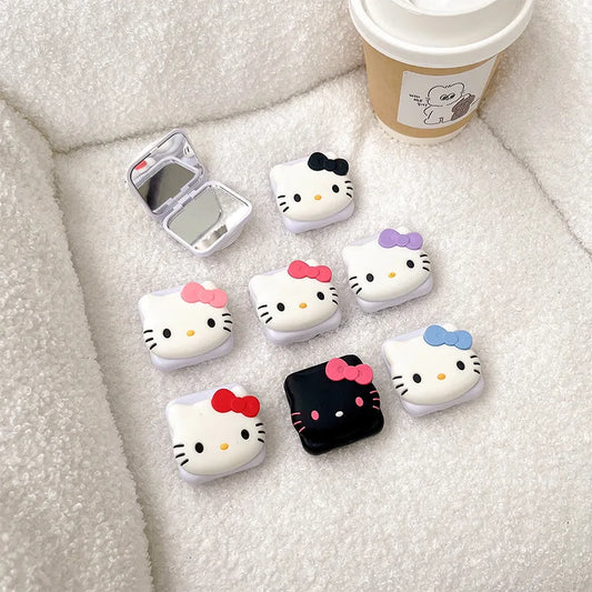 Cartoon Hello Kitty Mini Mirror Griptok Bracket For iPhone 16 15 Samsung Universal Phone Accessories Phone Holder Grip Tok Stand