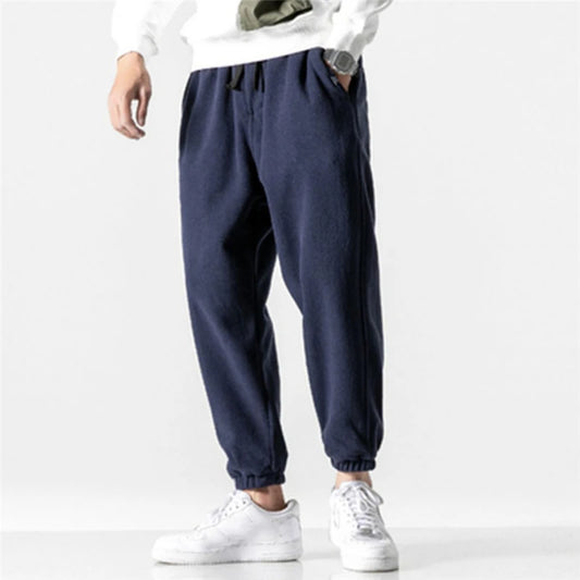 2023 New Loose Jogging Pants Men New Fashion Fleece Autumn Winter Warm Sweatpants Male Outdoor Straight Trousers Pantalon Hommes