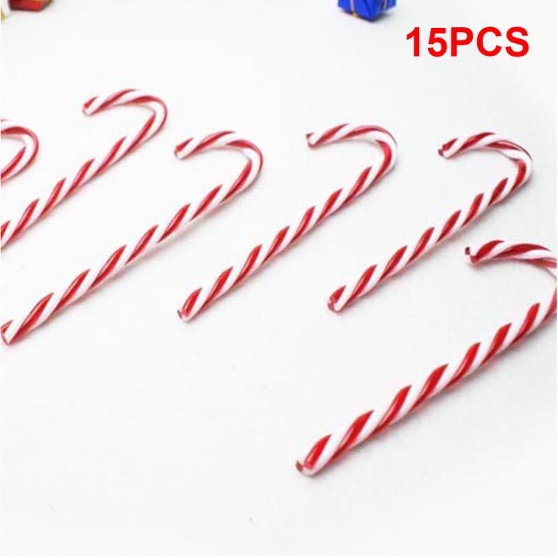 12Pcs Plastic Candy Cane Ornaments Christmas Tree Hanging Decorations For Festival Party Xmas