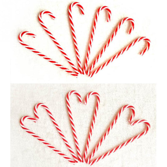 12Pcs Plastic Candy Cane Ornaments Christmas Tree Hanging Decorations For Festival Party Xmas