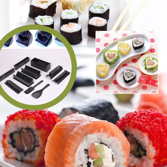 11pcs/set DIY Sushi Maker Rice Mold Kitchen Sushi Making Tool Set