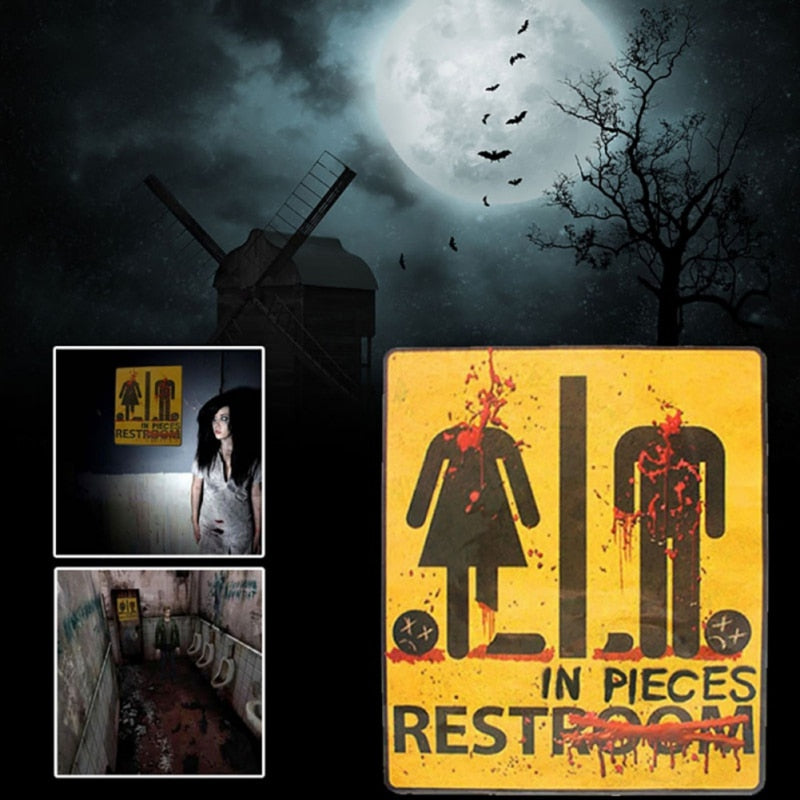 Household Horror Bathroom Wall Stickers Halloween Decoration Props Festive Party Supplies