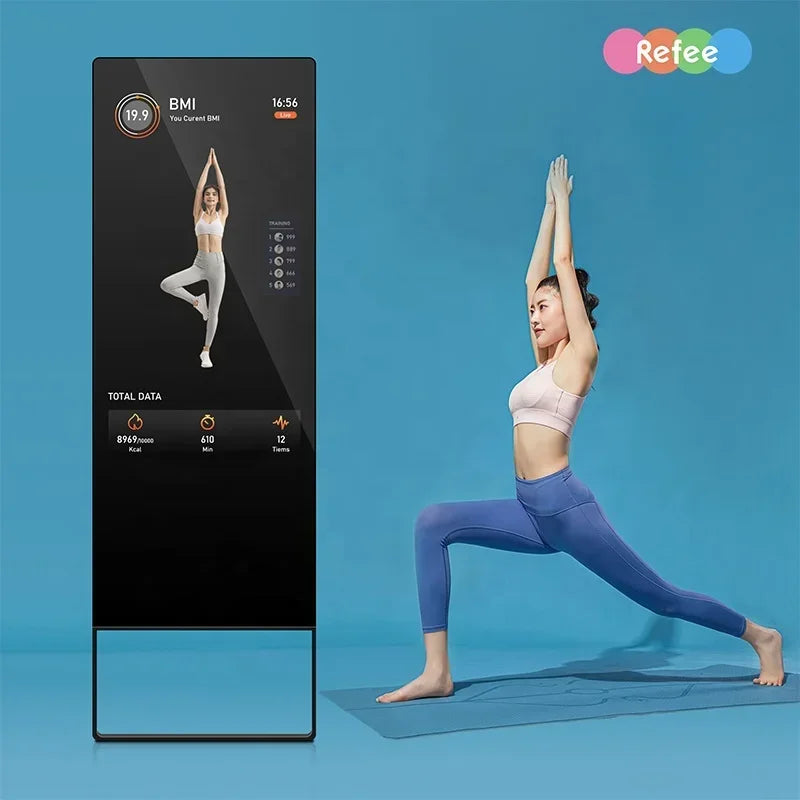 Android smart touch screen fitness mirror digital sport indoor led exercise gym mirror display