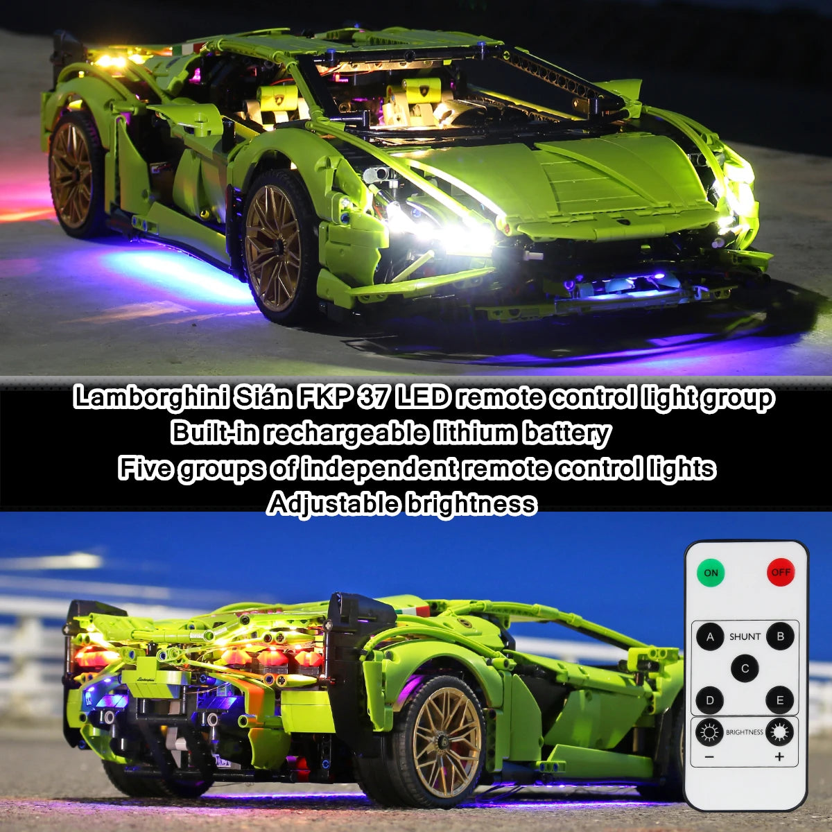 APP RC LED Light set for Lambor Sian FKP 37 Technology Compatible with LEGO 42115 Remote control motor lepinblocks Bricks Toys