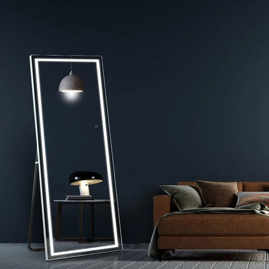 65"x 22" Full Length Mirror with Lights, LED Full Length Mirror, Lighted Full Body Length Light up Mirror Touch, Free Standing