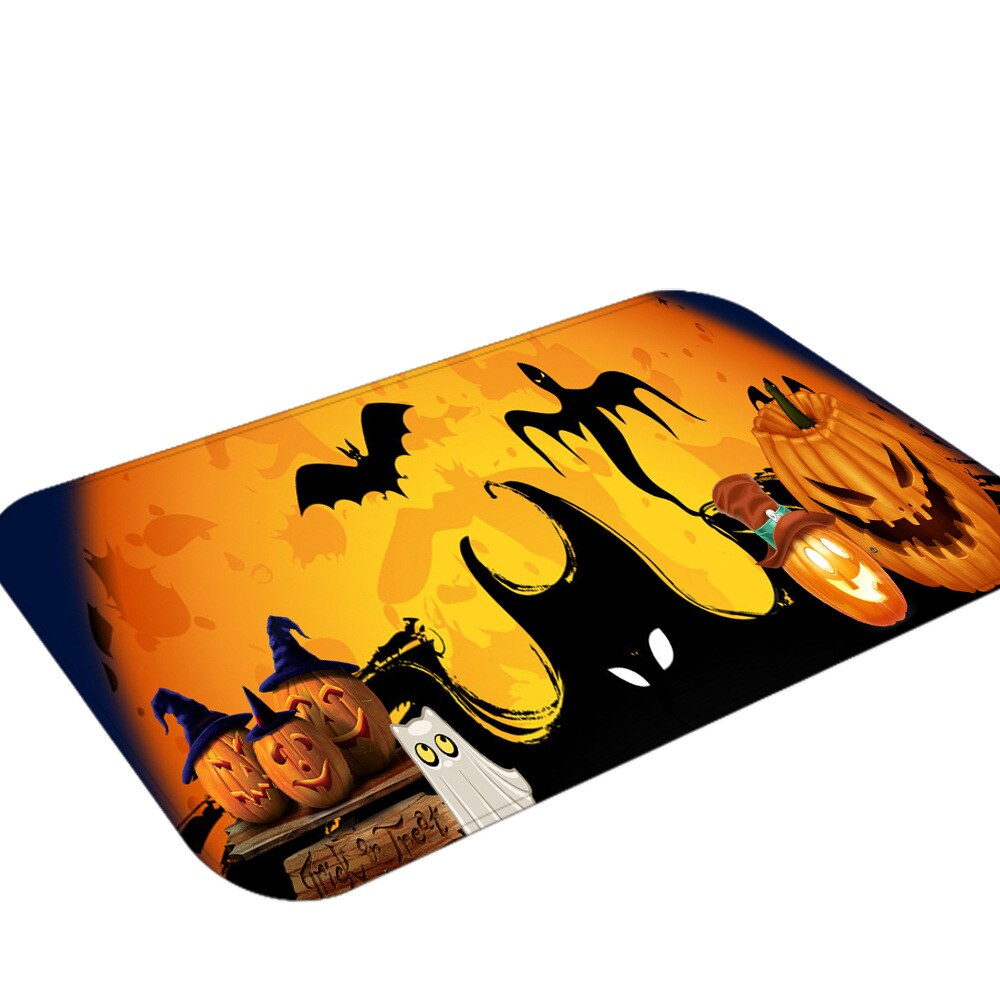 Halloween Party Series Printing Flannelized Floor Cushions Door Bathroom Mat Set Household Bathroom Rug Set Bathroom Carpet