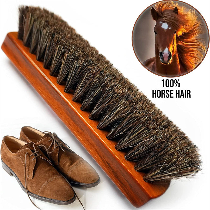 Wood Horsehair Shoe Brush Large Leather Shoe Brush Set Horsehair Shoe Brush Set