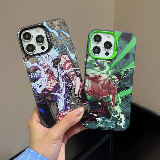 Anime One Piece Luffy Gear 5 Roronoa Zoro Phone Case For iPhone 15 14 13 12 11 Pro Max Plus Shockproof Protective Cover Capa