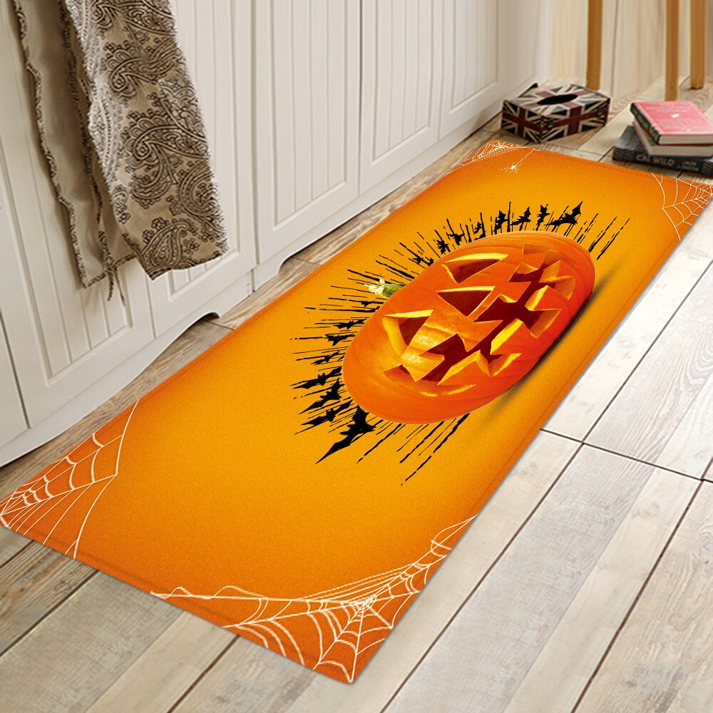 Halloween Party Series Printing Flannelized Floor Cushions Door Bathroom Mat Set Household Bathroom Rug Set Bathroom Carpet