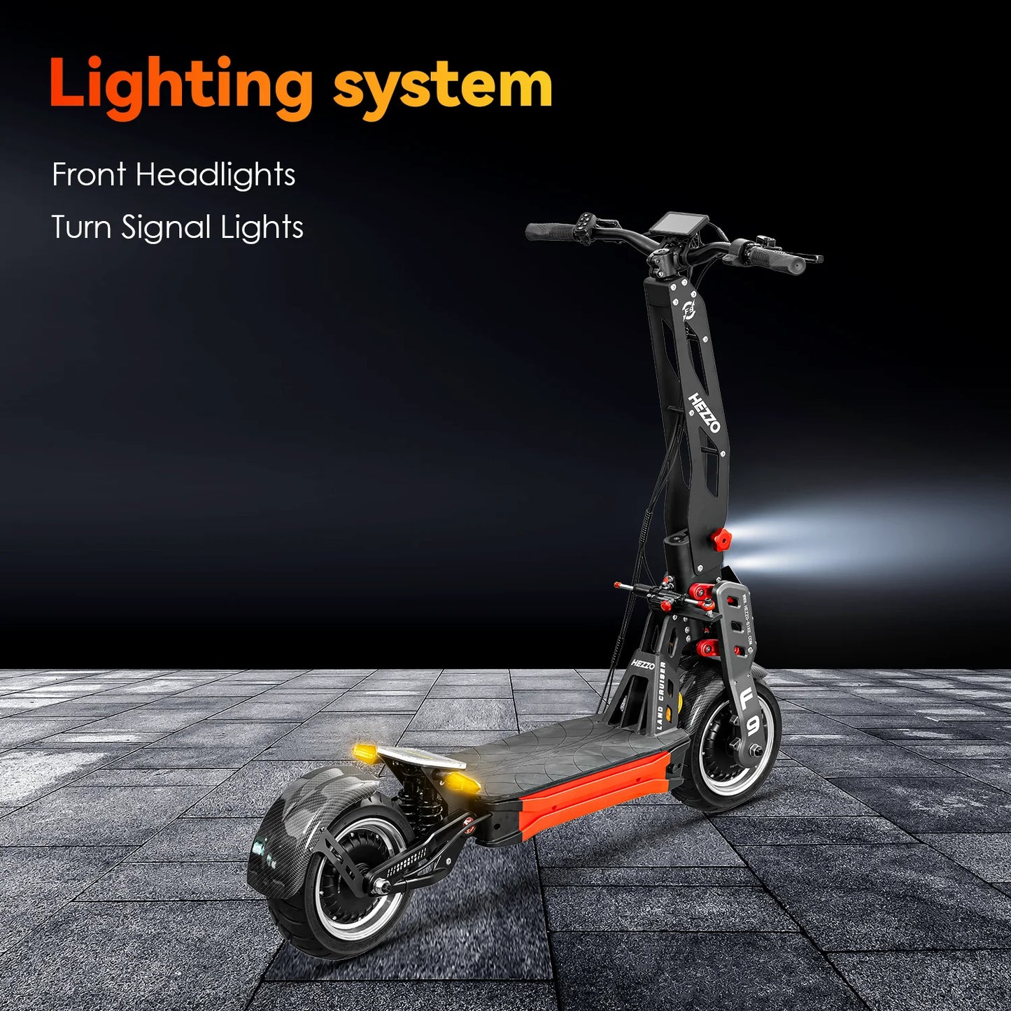 HEZZO 60V 8000W 62.5MPH Off-road Electric Scooter 40AH 63mile With NFC Damping Rod 12"Fat Tire Dual Motors Mountain Cross E-bike