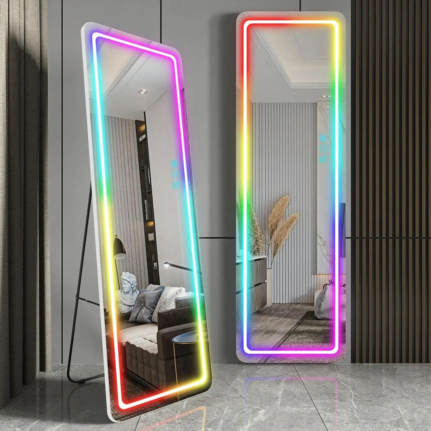 47" X 18" Full Length Mirror with LED Lights, Full Body Lighted Mirror, Light Up Mirror for Bedroom Living Room