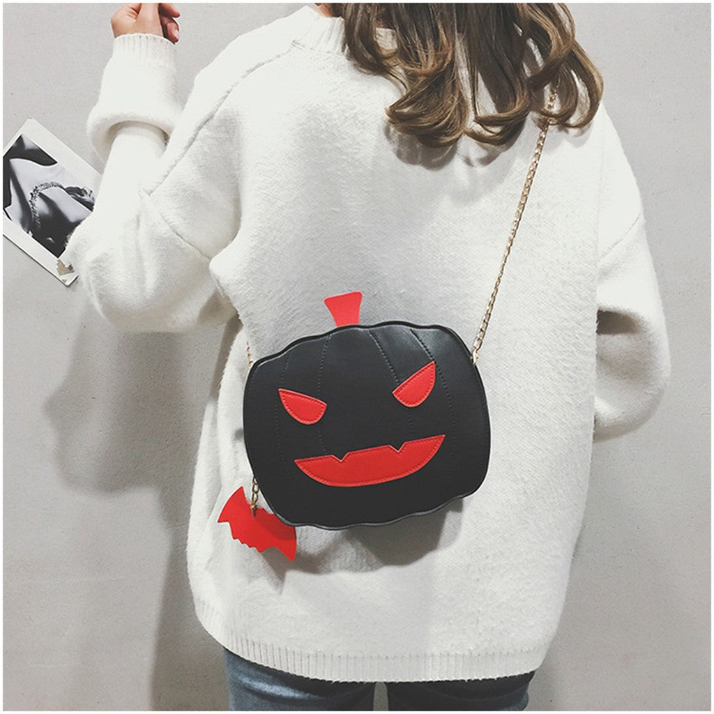 Funny Lovely Pumpkin Handbag Halloween Candy Bag Girls Shoulder Messenger Bag Ladies Messenger Shoulder Bag Casual Purse Handbag