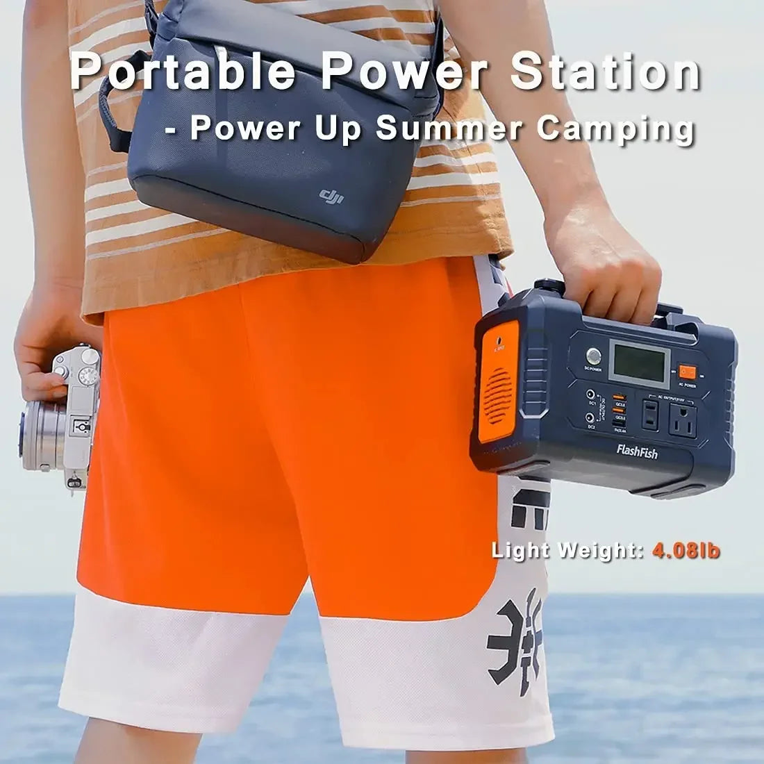 151Wh(40800mAh)  Portable Power Station AC 200W Solar Generator 110V/230V Outdoor Emergency Power Supply DC Battery Camera Drone