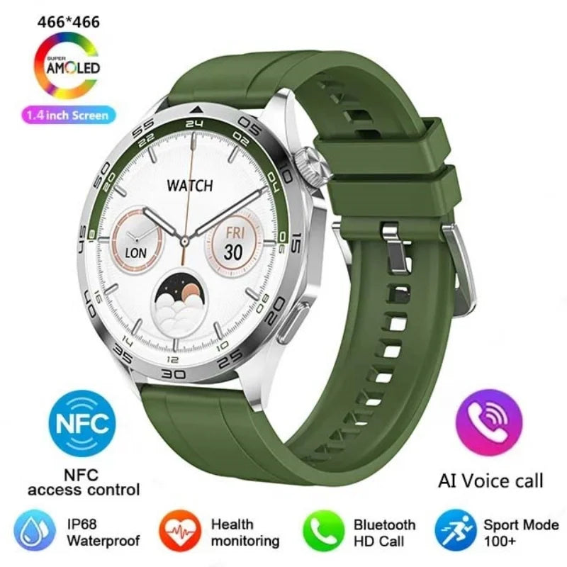 2024 New For Huawei Xiaomi Men GT4 Pro Smartwatch Bluetooth Call GPS Track Compass AMOLED 466*466 HD screen Men Smartwatch