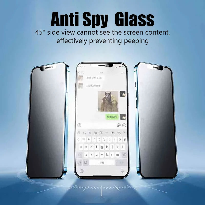 2PCS Privacy Screen Protector for iPhone 16 15 14 Pro Max Plus SE 2020 2022 Anti-Spy Glass