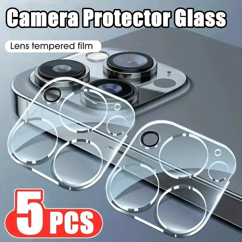 5Pcs Full Cover Lens Protector Glass For iPhone 16 13 12 11 14 15 Pro Max Camera Protectors Film For IPhone 15 16 Plus 13 Mini