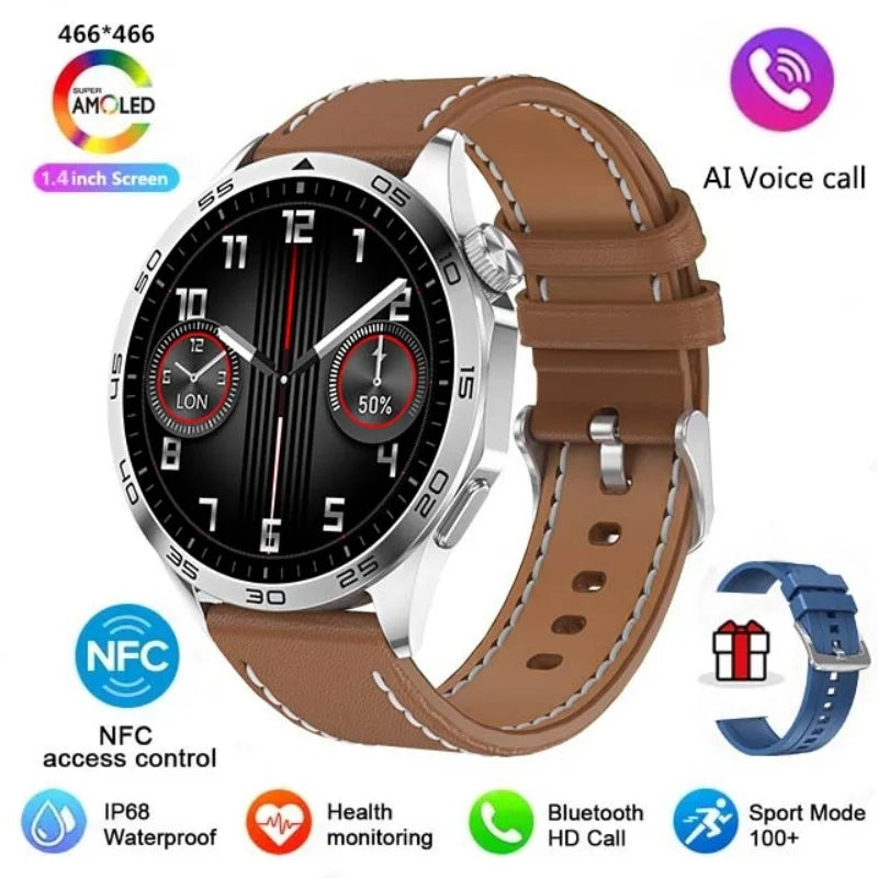 2024 New For Huawei Xiaomi Men GT4 Pro Smartwatch Bluetooth Call GPS Track Compass AMOLED 466*466 HD screen Men Smartwatch