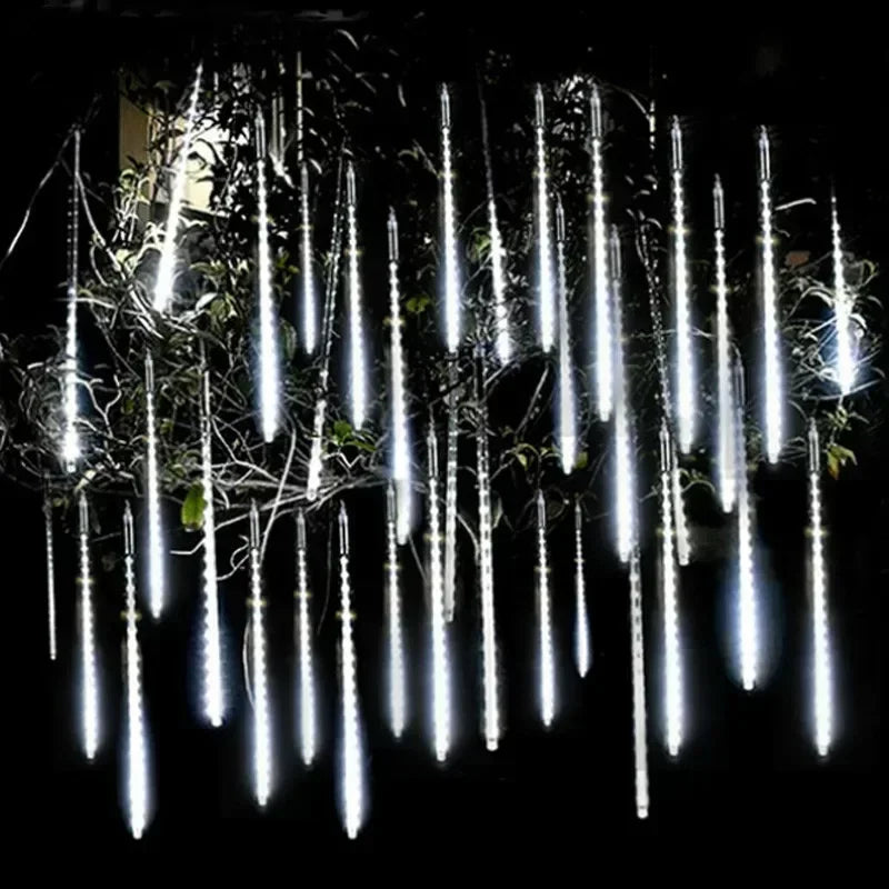 32/24/16/8 Tubes Meteor Shower Rain LED String Lights Christmas Tree Decorations Street Garland for Decor Noel New Year Navidad
