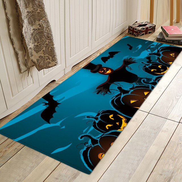 Halloween Party Series Printing Flannelized Floor Cushions Door Bathroom Mat Set Household Bathroom Rug Set Bathroom Carpet