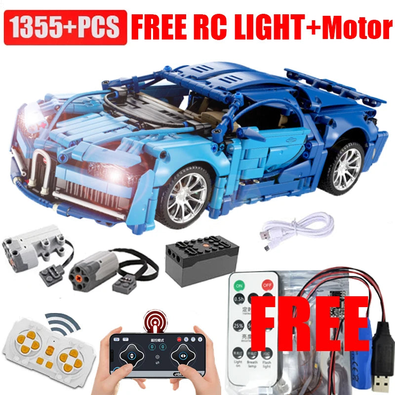 1:14 Technical Super Racing Car Building Blocks Compatible 42083 With Led Light Sports Technique Vehicle Bricks Toy For Kid Gift