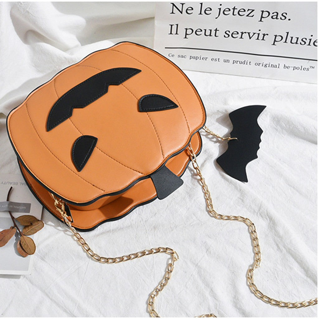 Funny Lovely Pumpkin Handbag Halloween Candy Bag Girls Shoulder Messenger Bag Ladies Messenger Shoulder Bag Casual Purse Handbag